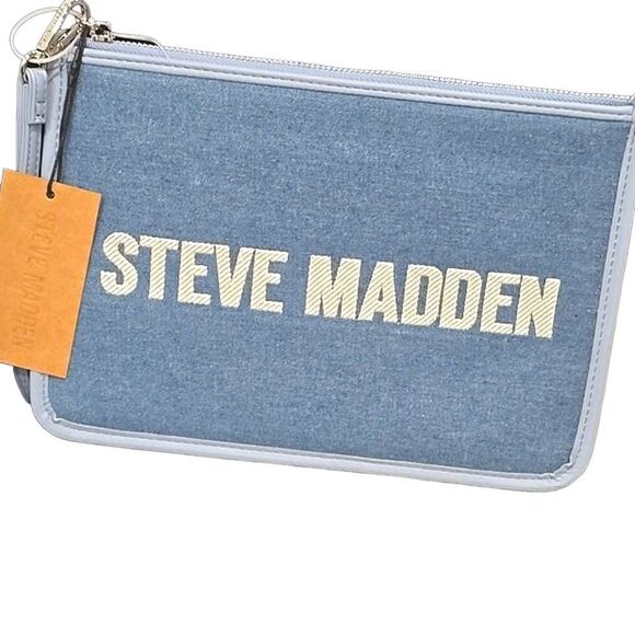 Steve Madden Denim Large Pouch Wristlet
